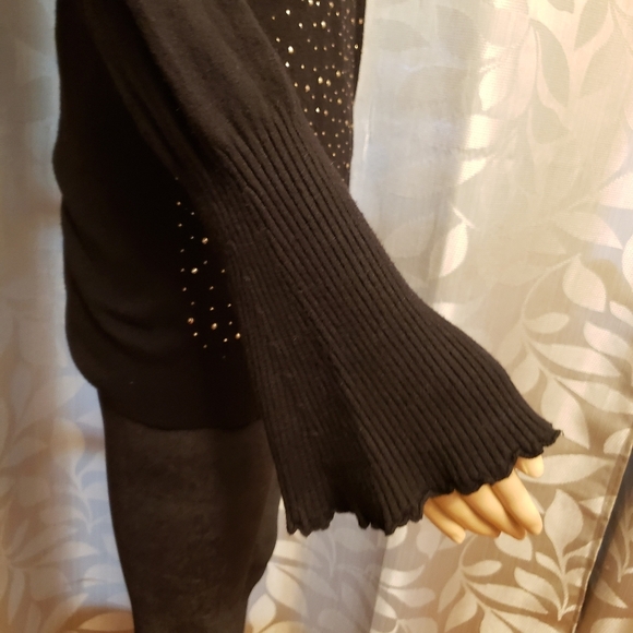 Black Embellished Sweater Size L - Picture 4 of 12